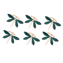 Lot de 6 ronds de serviette en métal vert