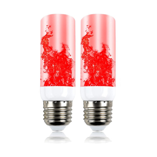 Lâmpada LED E27 com efeito de chama, 3 modos, 3W, pacote com 2 unidades