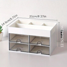 Organizzatore per trucchi e cancelleria a 4 cassetti: organizer da scrivania ipoallergenico, leggero, lucido - Efficienza e stile unisex