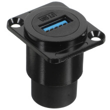 Eease USB3.0 paneelmontage koppeling inbouwadapter zwart