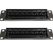 2X8Port Straight-Through CAT6Patch Panel RJ45Network Cable Adapter Jack Ethernet Distribution Frame