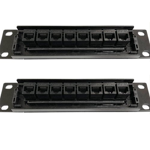 2X8Port Straight-Through CAT6Patch Panel RJ45Network Cable Adapter Jack Ethernet Distribution Frame