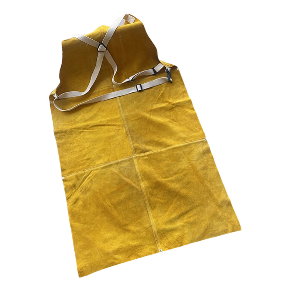 Industrial Grade Leather Work Apron Heat Resistant And- Yellow