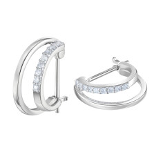 Petites boucles d'oreilles créoles en argent sterling 925 avec zircon cubique