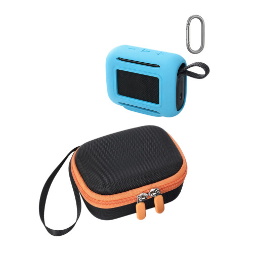 Full Body Silicone Case Plus Hard Storage Pouch For-s ky blue