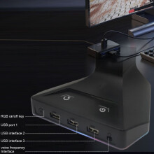 RGB Gaming Headset Stand with 3 USB