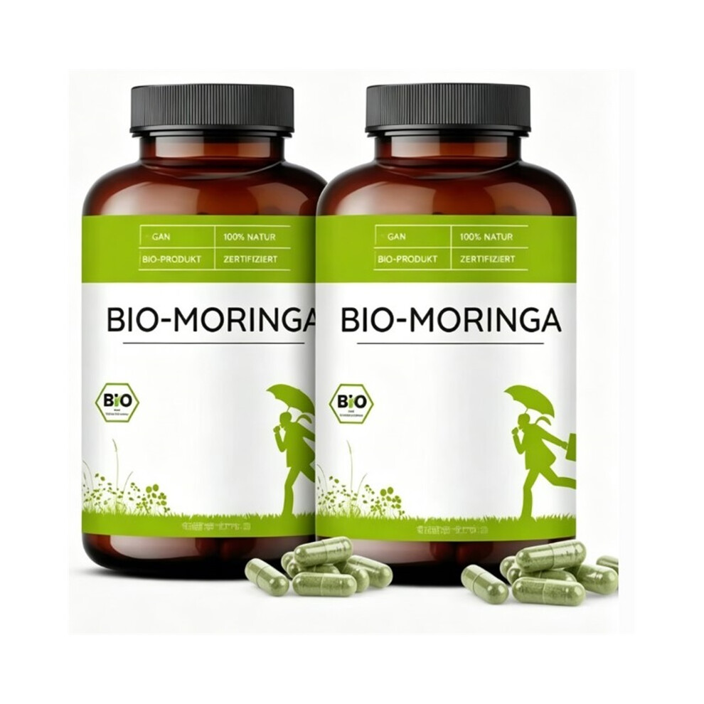 (2PCS) 100% Natural Organic Moringa Supplement, Vegan Certified, Whole Leaf Superfood