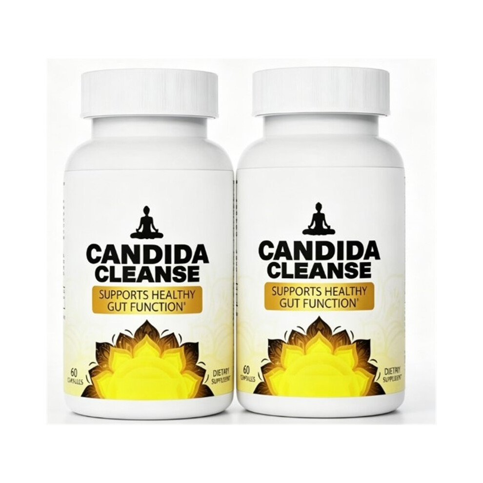 (2PCS) Candida Cleanse Supplement - Supports Healthy Gut Function, Natural Candida Balance, 60 Capsules