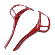 For  Qashqai J11 X-Trail Teana Altima 2013-2018 Red Carbon Fiber Steering Wheel  Button Cap Cover Strip Trim