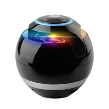 Colorful LED Ball Shaped Card Bluetooth Speaker Subwoofer Call Portable Outdoor Mini Speaker BLACK