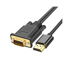 -Kompatibel mit VGA-Konverterkabel 1080P, vergoldet, für PC, Laptop, TV-Box, 1 m langes Videokabel