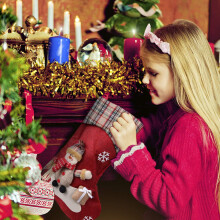 Weihnachtsstrümpfe, 3er-Set – Große 45 cm lange Hängestrümpfe für Kamin, Weihnachtsbaum und als fest