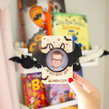Halloweenský fotorámeček s netopýrem a ušima a křídly