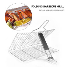 Panier à griller pour barbecue antiadhésif pliable en acier inoxydable