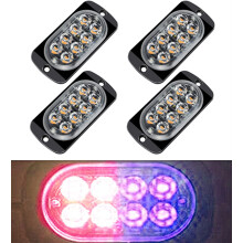 LINLIN4Pack8LED Nødvarselslamper, LED Sikkerhedsnødblinklys 12-24V Gul Strobe Fare Advarselslampe Vandtæt