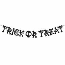 Halloween szalagcím készlet, Csokit vagy csalunk zsákvászon girland, kompatibilis a Halloween partidekorációs kellékekkel, akciós ajándék