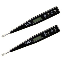 Caneta de teste digital com ponta de chave de fenda, detector de tensão e luz, 2 unidades, AC/DC 12-220V, voltímetro, preta.