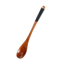 Liquidação de utensílios de mesa! Colher e garfo de bambu Leott, utensílios de cozinha para sopa e chá, colher de madeira preta.