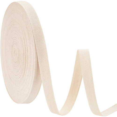 55 μέτρα μπεζ βαμβακερή ταινία Twill πλάτους 0,63 ιντσών, βαριά ταινία ραψίματος,