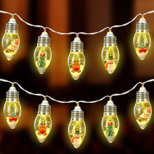 LINLIN LED-jouluvalosarja, 2M vedenpitävä keijuvalo, 10 LED-lamppua riipuksilla sisä- ja ulkokäyttöön, joulujuhlakoristeluun