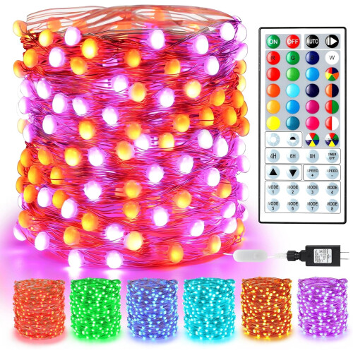 YZhouD Φωτάκια Halloween Fairy String, 66ft200LED με δυνατότητα αλλαγής χρώματος με