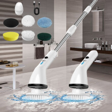 Brosse de nettoyage électrique VALSEEL, 7 têtes détachables, chargement USB, silencieuse et efficace, compatible avec la maison, la voiture et les