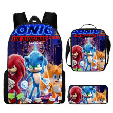 SONIC rugzak Sonic basisschoolrugzak 3-delige anime cartoon rugzak schoudertas etui Stijl 21 driedelige