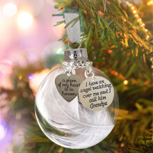 Liquidation de Noël ! Décorations de Noël : Boule de plumes d'ange, Souvenir « Une partie de mon cœur est au paradis », Décorations de Noël
