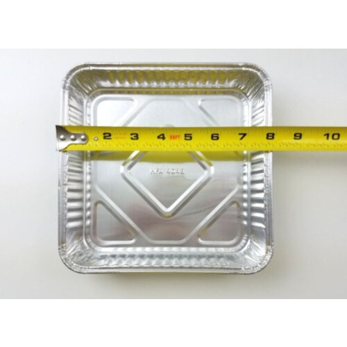 Forma quadrada de alumínio de 20 cm com tampa transparente em formato de cúpula. 2
