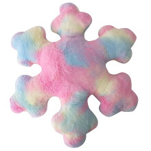 Coussin décoratif hivernal en forme de neige pour Noël (rembourré de coton PP), idéal pour les fêtes de fin d'année.