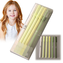 6 sztuk długopisów żelowych Winysin w jednolitych pastelowych kolorach, gradientowych, 0,5 mm, w kolorze czarnym, urocze i szkolne