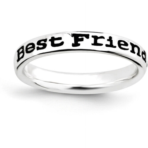 Ασημένιο δαχτυλίδι Friends με γυαλισμένο σμάλτο