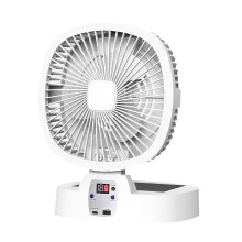 Ventilador externo aprimorado, conveniente, com vento forte, dobrável, com carregamento sem fio e luz noturna.
