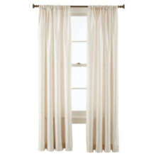 Ivory semi-sheer voile curtains 2-piece 54" W x 63" L