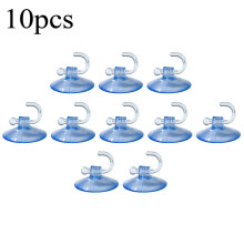 10x Sterke zuignapjes voor glazen ramen en muren, transparant blauw
