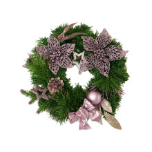 Guirlanda Yakbaofuo em PVC para decoração de Natal, ideal para pendurar na parede ou na porta de entrada. 30 cm/11,8 polegadas de diâmetro.
