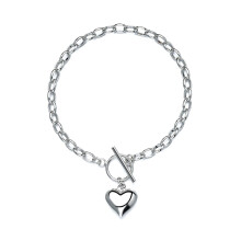 Heart charm bracelet 925 silver women 1 piece