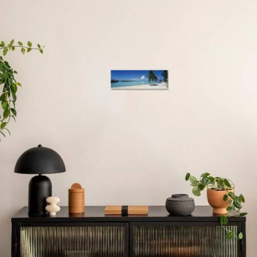 Affiche en toile Palmier Beach Bora Bora Tahiti 2