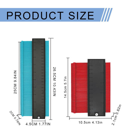 Arc Ruler Contour Gauge Blue 10 Inches 2