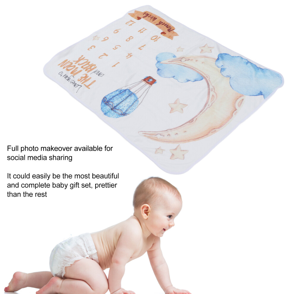 Cute Moon Balloon Milestone Blanket