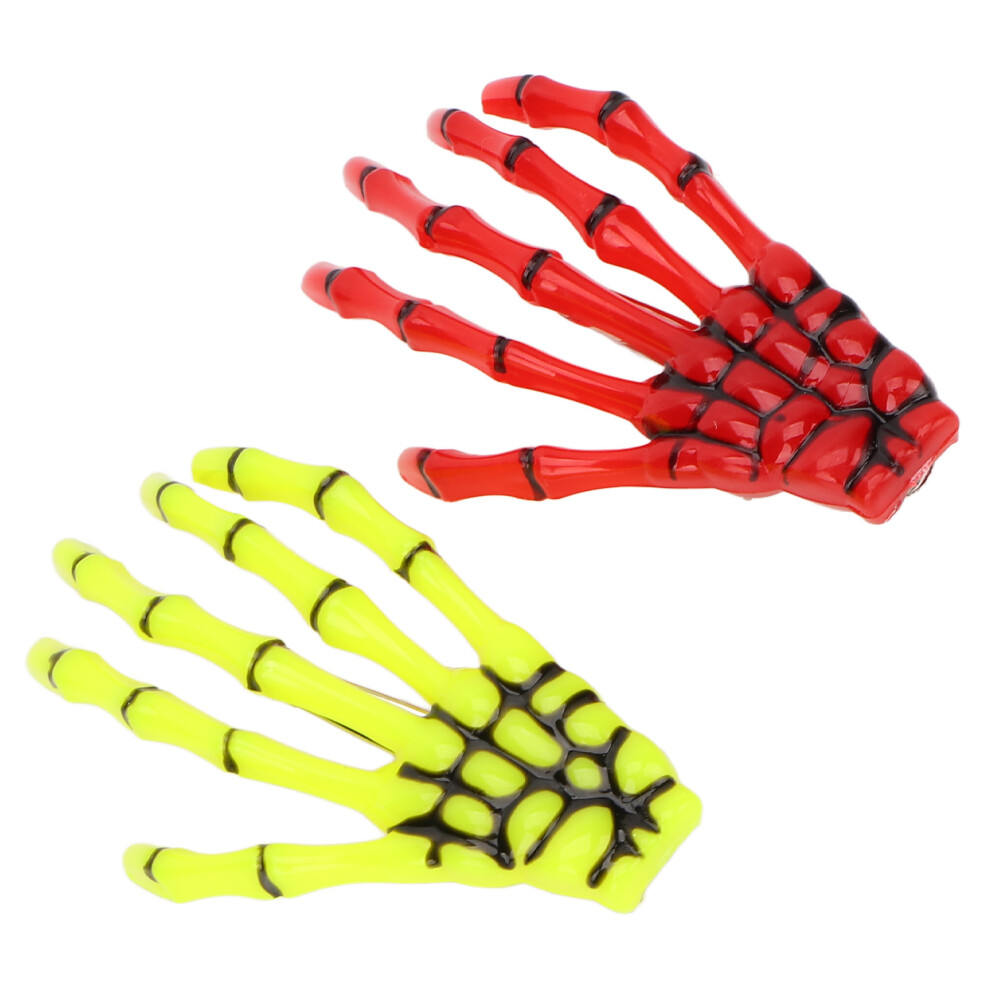 Bone Hand Hair Clips Fluorescent 6pk