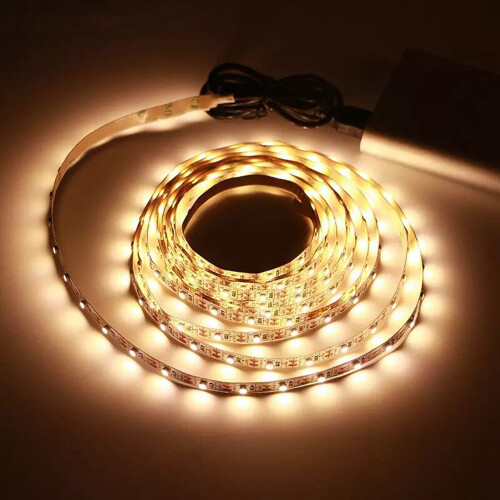 Varm hvid LED-stribelys 3,1 m 5 V USB 1