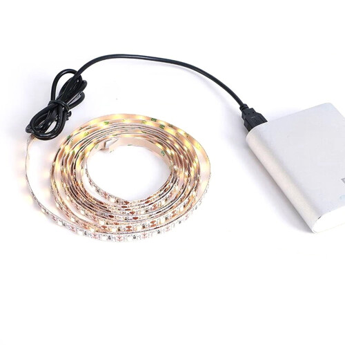 Varm hvid LED-stribelys 3,1 m 5 V USB 2