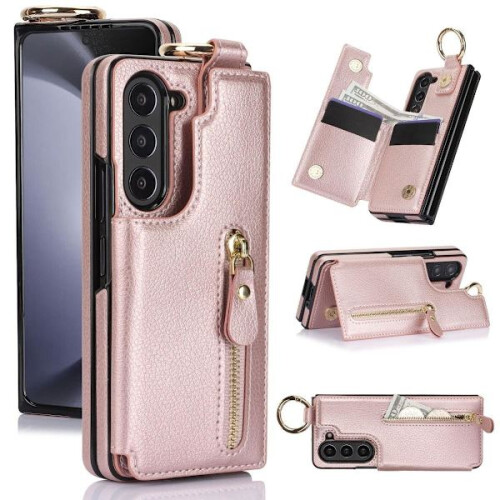 Capa resistente para celular com anel de fixação (compatível com Samsung Galaxy Z Fold7) Vermelha 1