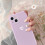 Capa protetora de silicone à prova de choque, compatível com iPhone 13, com estampa de coração, para meninas. Cor: roxa. 2
