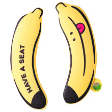 Paar PU-Toilettensitzbezüge im Bananen-Design mit glatter-Gelb