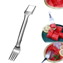 2-i-1 vattenmelonskivare och gaffel i rostfritt stål
