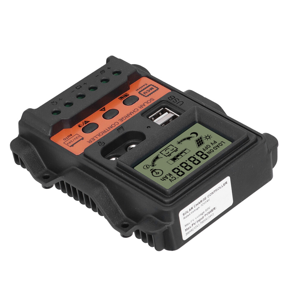 12V 24V Solar Charge Controller LCD USB 2.5A