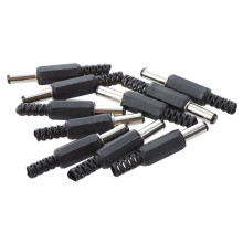 Black Plastic DC Power Plug Jack Connector 2.1x5.5mm Male