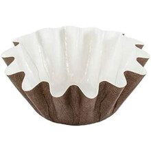 Små Floret Brioche papkrus, mørkebrune, 4,7 cm bund x 6,2 cm - 7,5 cm top x 3,3 cm højde, fritstående, pakke med 100 stk.